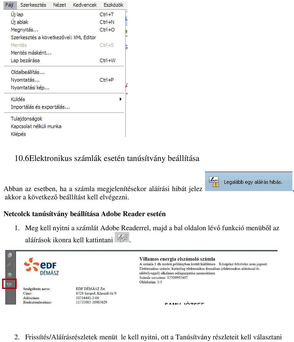 Netcolck tanúsítvány beállítása Adobe Reader esetén 1.