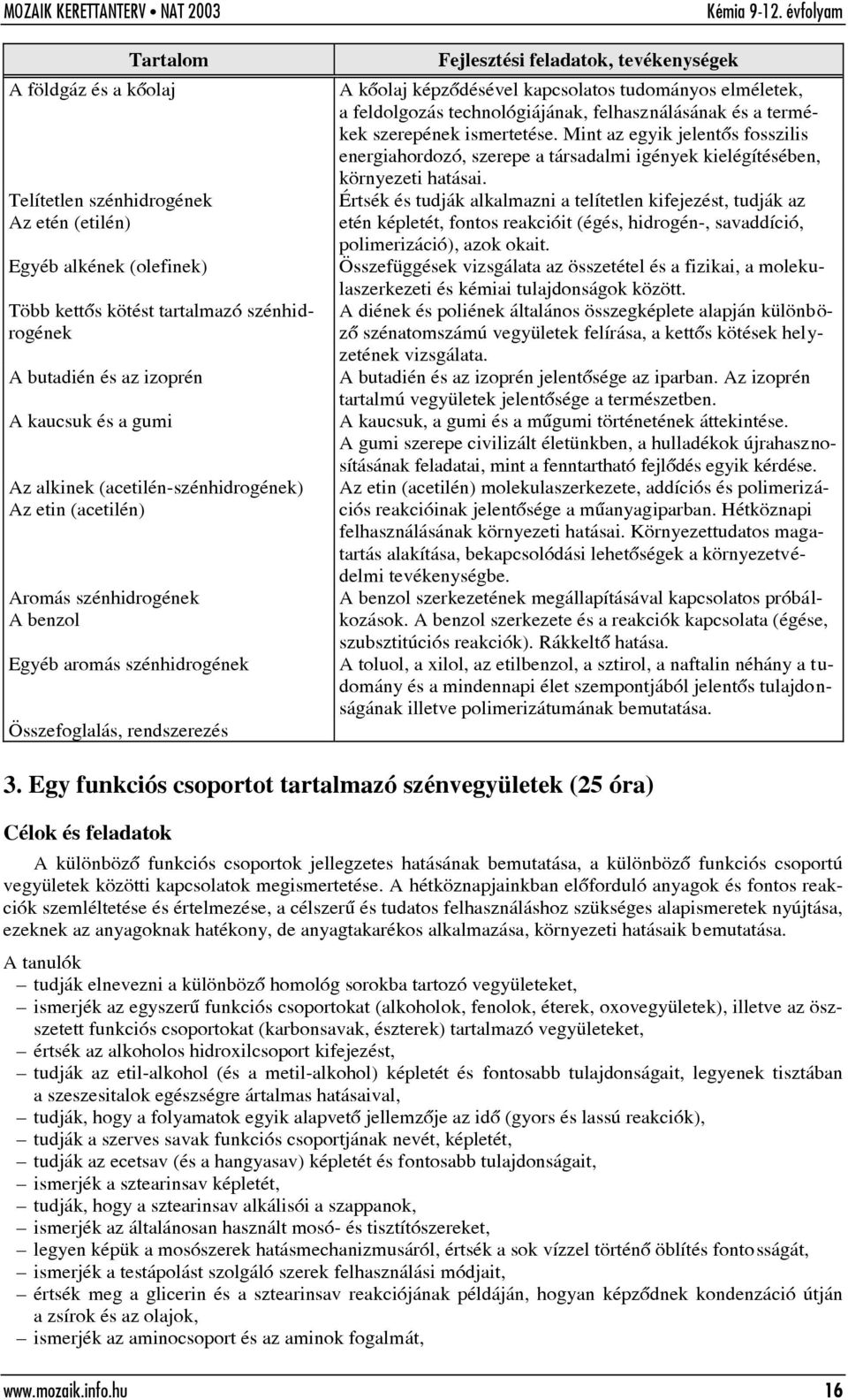 kapcsolatos tudományos elméletek, a feldolgozás technológiájának, felhasználásának és a termékek szerepének ismertetése.