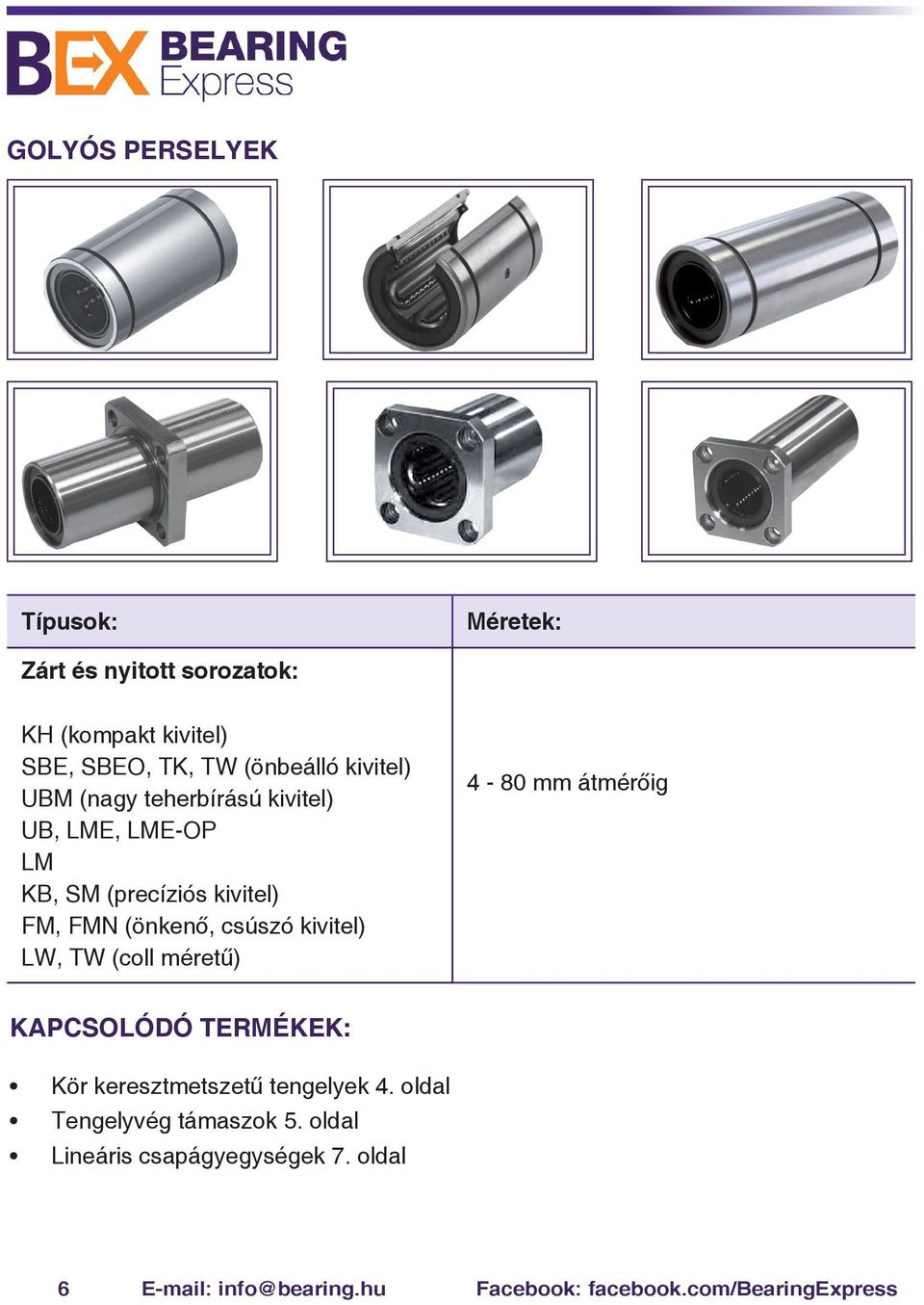 kivitel) LW, TW (coll méretű) 4-80 mm átmérőig KAPCSOLÓDÓ TERMÉKEK: Kör keresztmetszetű tengelyek 4.