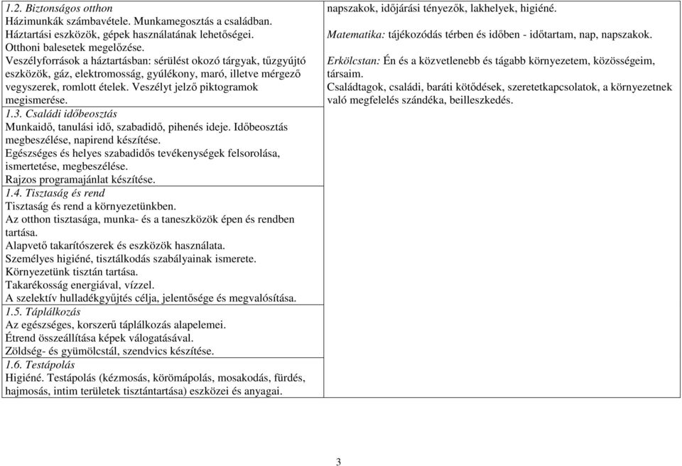 3. Családi időbeosztás Munkaidő, tanulási idő, szabadidő, pihenés ideje. Időbeosztás megbeszélése, napirend készítése.