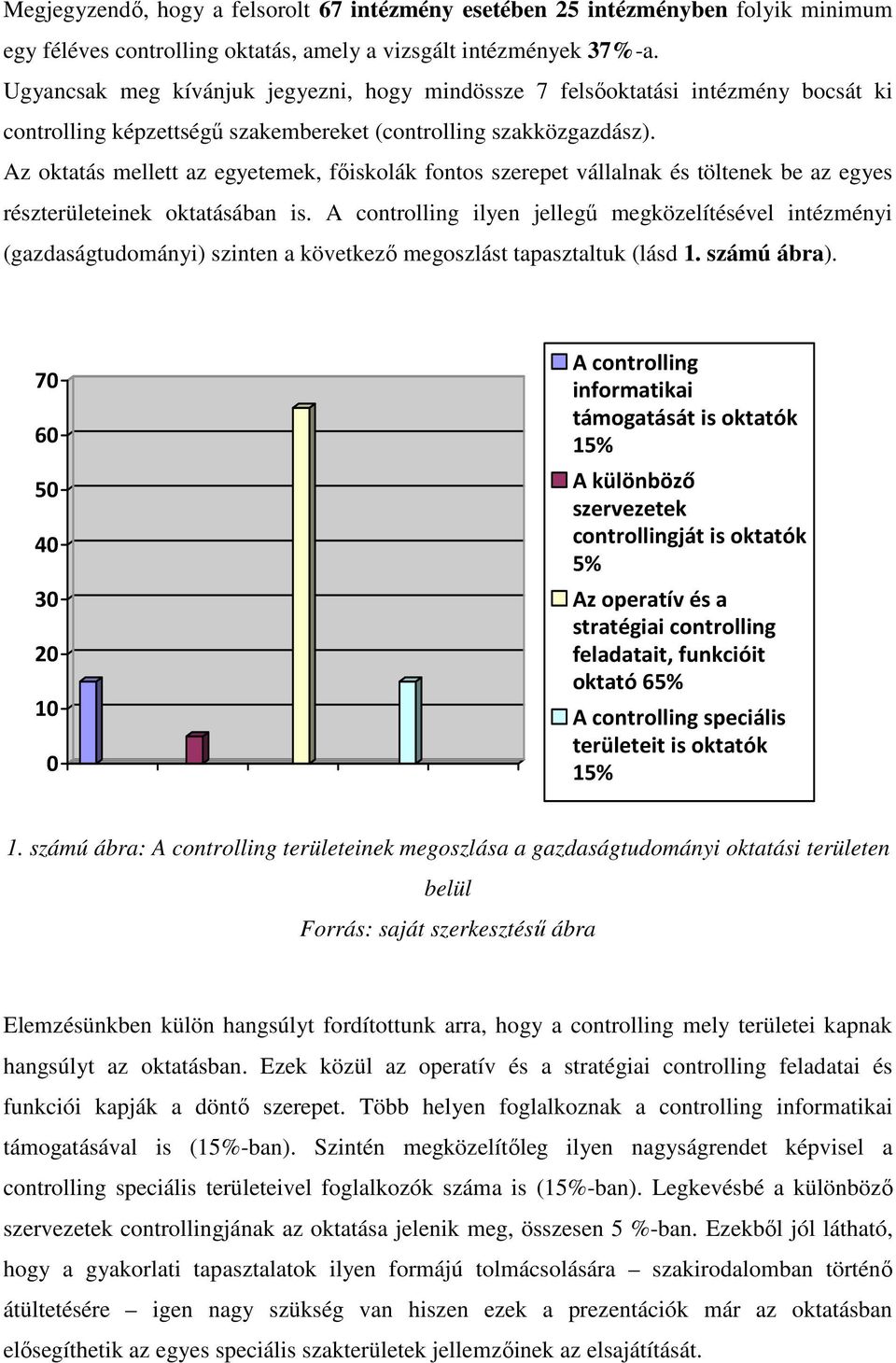 Az oktatás mellett az egyetemek, főiskolák fontos szerepet vállalnak és töltenek be az egyes részterületeinek oktatásában is.