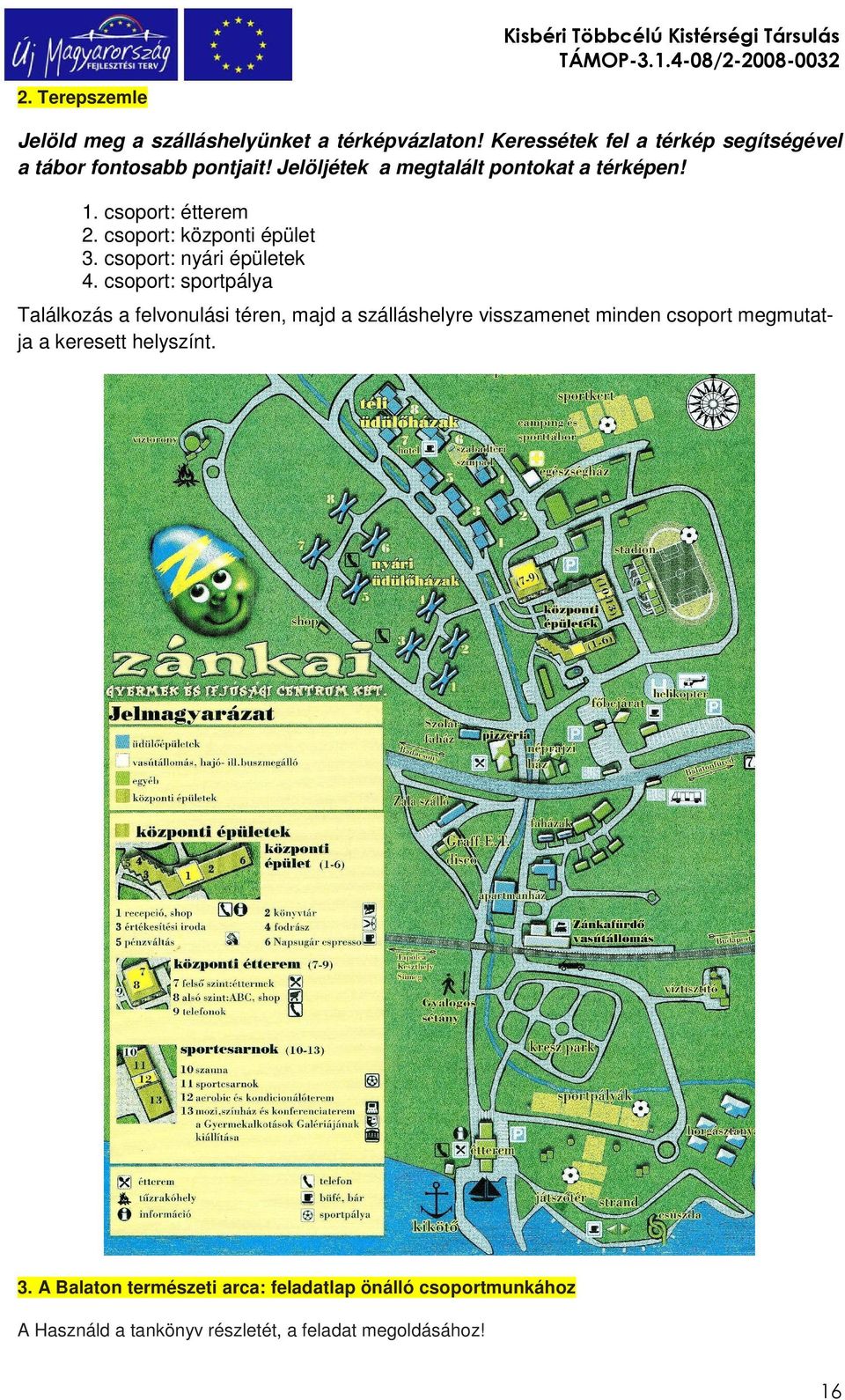 csoport: központi épület 3. csoport: nyári épületek 4.