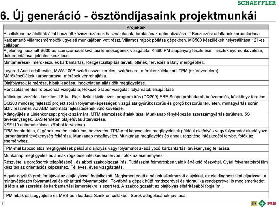 A jelenleg használt S600-as szerszámacél kiváltási lehetőségének vizsgálata. K 390 PM alapanyag tesztelése. Tesztek nyomonkövetése, dokumentálása, jelentés készítése.