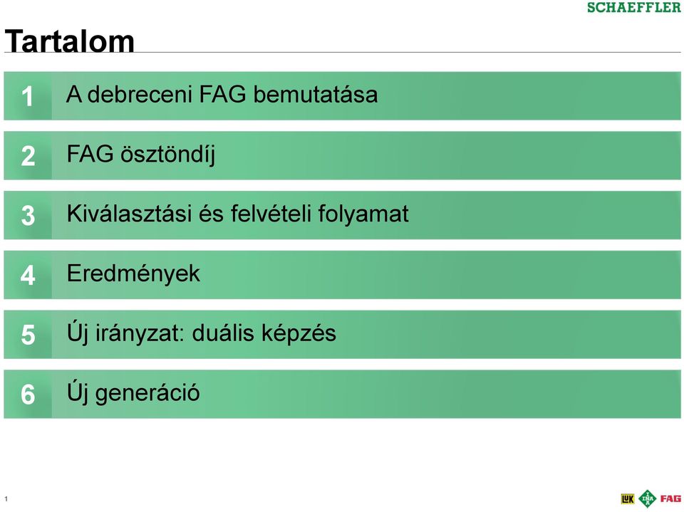 felvételi folyamat 4 Eredmények 5 Új