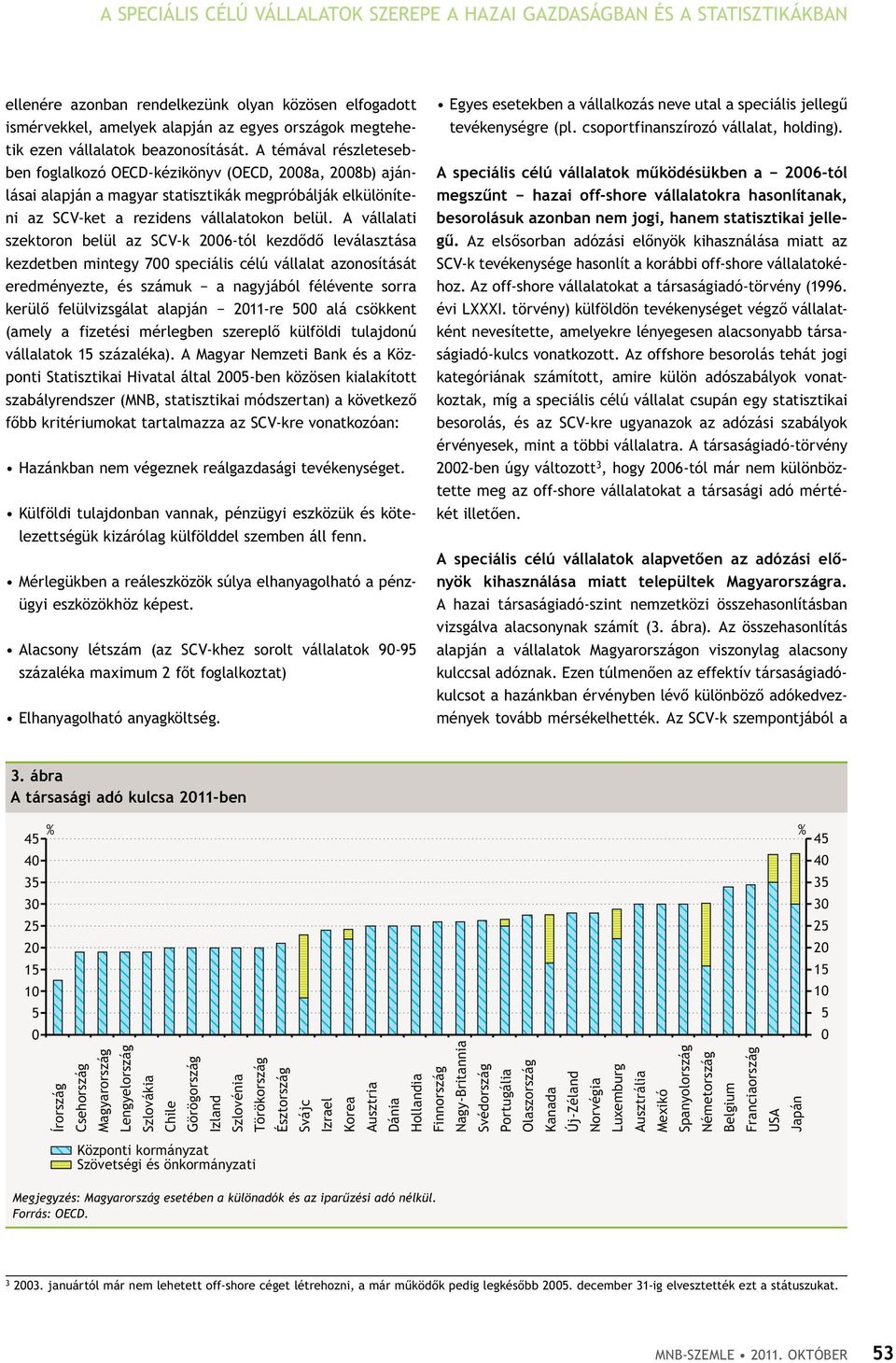 A témával részletesebben foglalkozó oecd-kézikönyv (oecd, 28a, 28b) ajánlásai alapján a magyar statisztikák megpróbálják elkülöníteni az SCV-ket a rezidens vállalatokon belül.