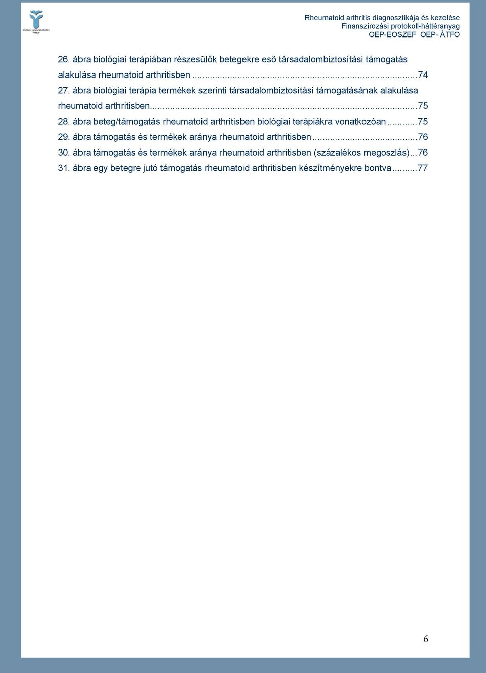 ábra beteg/támogatás rheumatoid arthritisben biológiai terápiákra vonatkozóan...75 29. ábra támogatás és termékek aránya rheumatoid arthritisben.