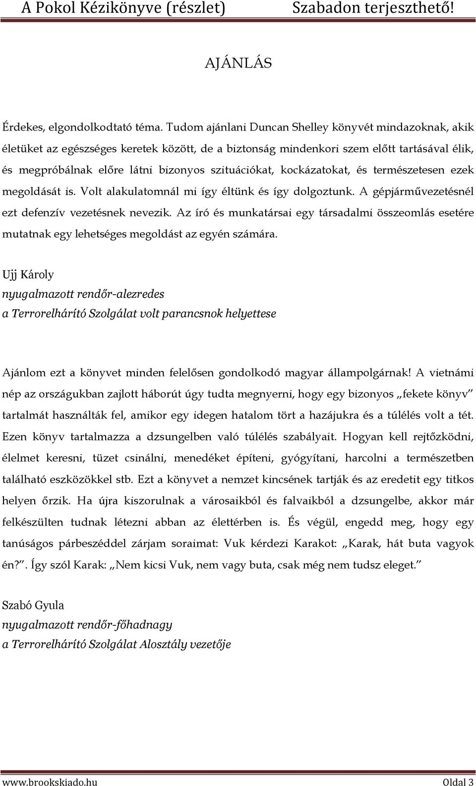 kockázatokat, és természetesen ezek megoldását is. Volt alakulatomnál mi így éltünk és így dolgoztunk. A gépjárművezetésnél ezt defenzív vezetésnek nevezik.