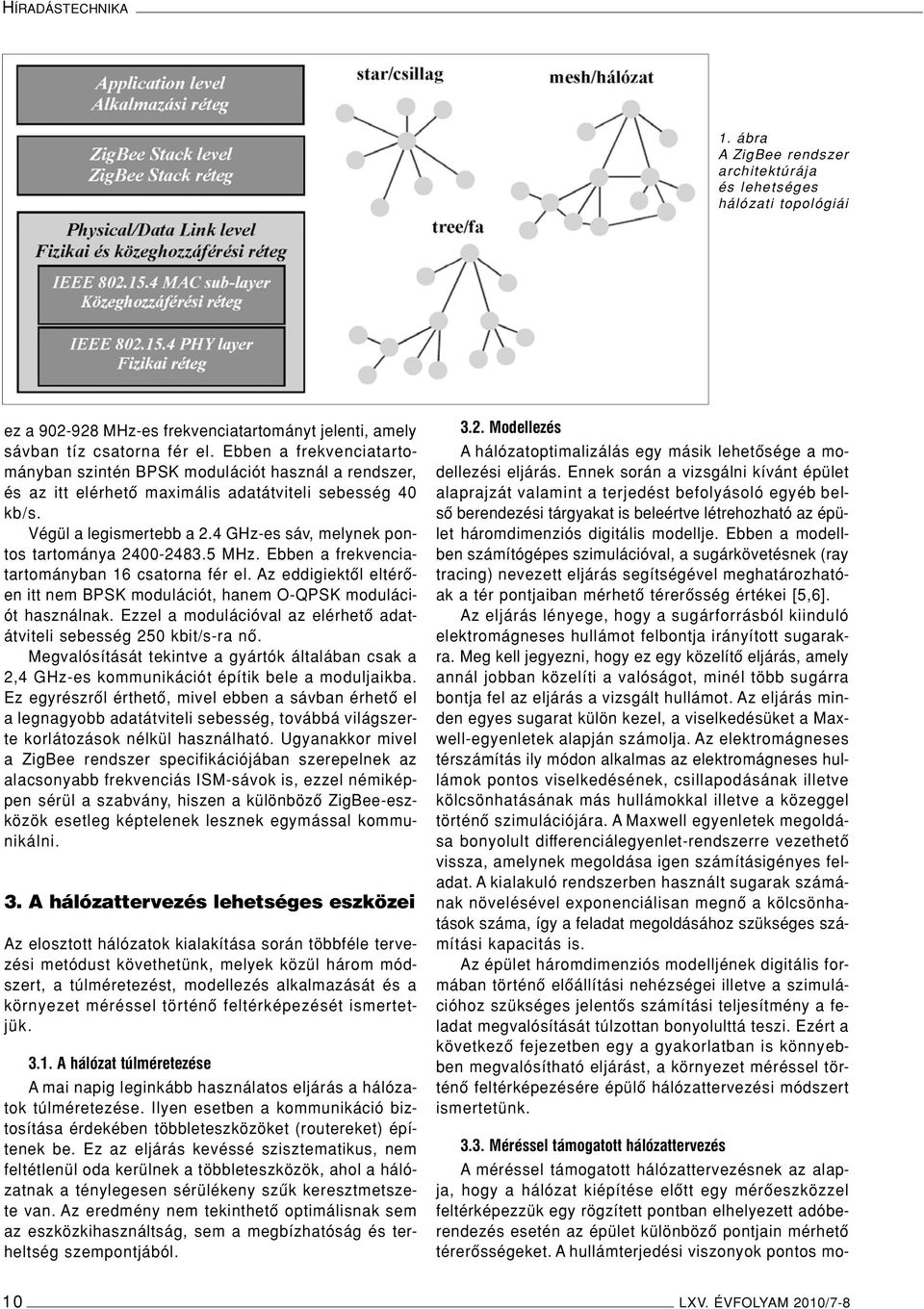 4 GHz-es sáv, melynek pontos tartománya 2400-2483.5 MHz. Ebben a frekvenciatartományban 16 csatorna fér el. Az eddigiektôl eltérôen itt nem BPSK modulációt, hanem O-QPSK modulációt használnak.