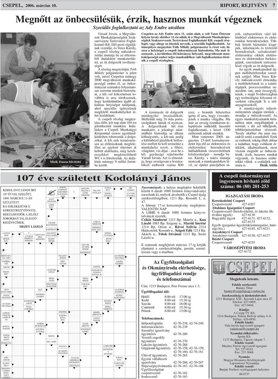Szakszervezete Terézvárosi Foglalkoztató Kft.