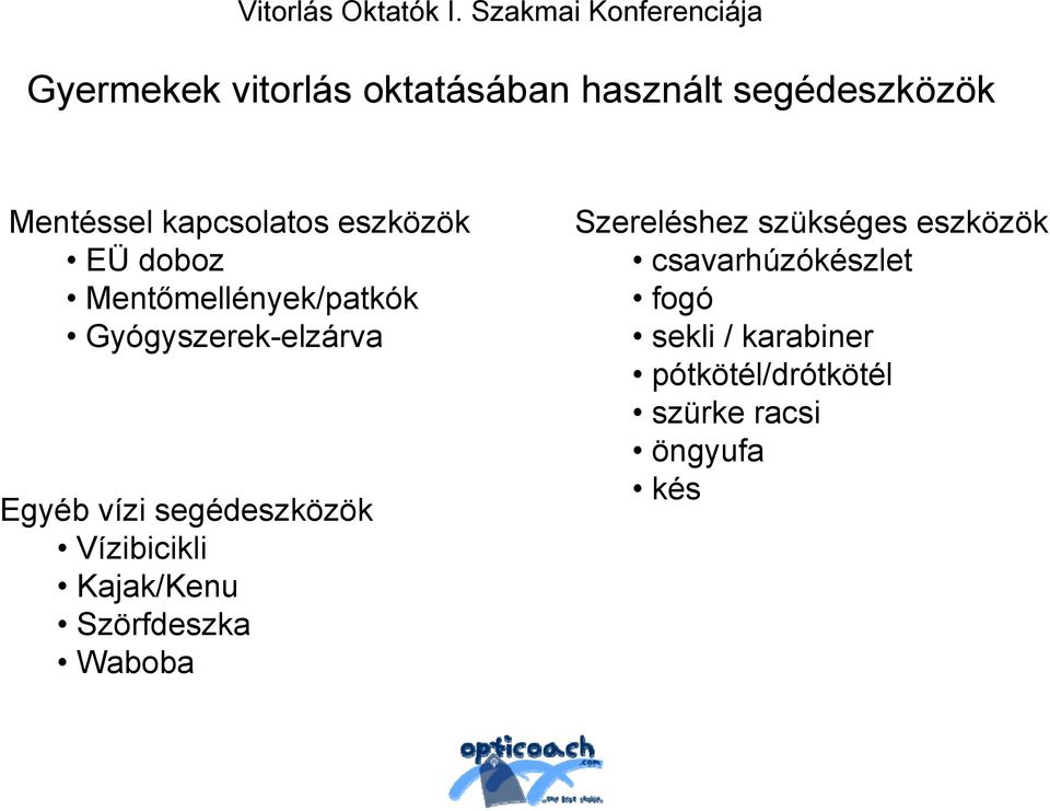 segédeszközök Vízibicikli Kajak/Kenu Szörfdeszka Waboba Szereléshez szükséges