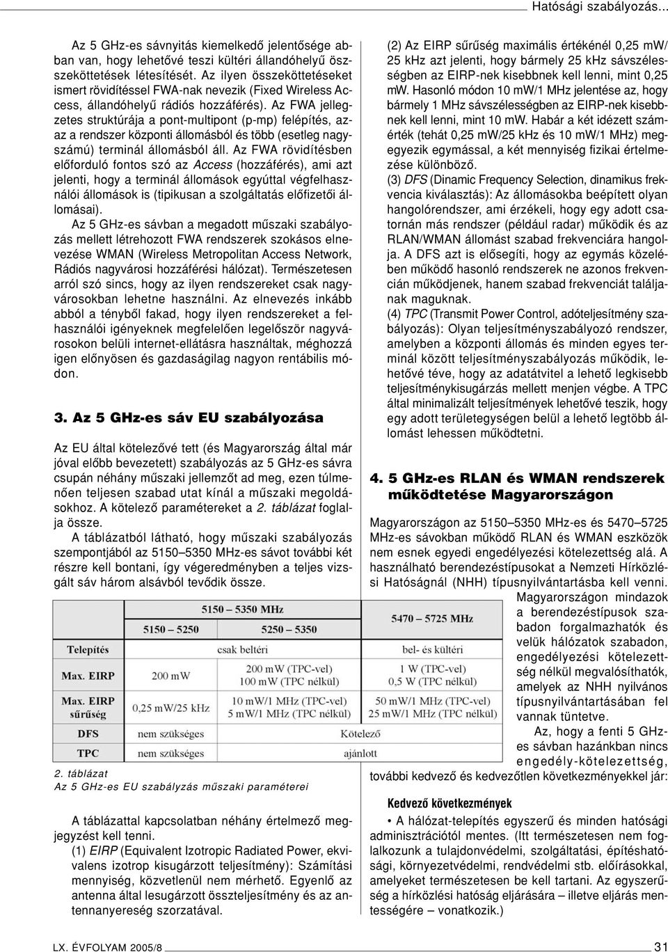 Az FWA jellegzetes struktúrája a pont-multipont (p-mp) felépítés, azaz a rendszer központi állomásból és több (esetleg nagyszámú) terminál állomásból áll.