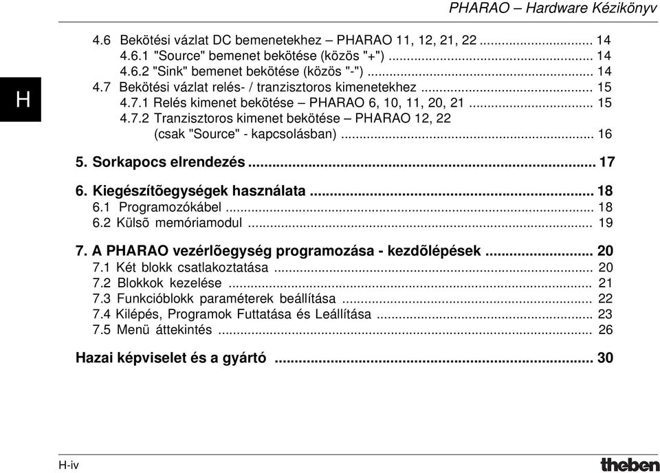 Kiegészítõegységek használata... 18 6.1 Programozókábel... 18 6.2 Külsõ memóriamodul... 19 7. A PARAO vezérlõegység programozása - kezdõlépések... 20 7.1 Két blokk csatlakoztatása... 20 7.2 Blokkok kezelése.