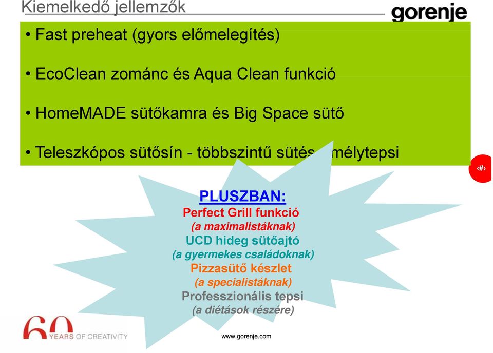 mélytepsi PLUSZBAN: Perfect Grill funkció (a maximalistáknak) UCD hideg sütőajtó (a