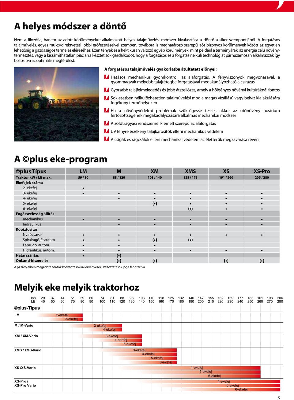 Ezen tények és a hektikusan változó egyéb körülmények, mint például a terményárak, az energia célú növénytermesztés, vagy a kiszámíthatatlan piac arra késztet sok gazdálkodót, hogy a forgatásos és a