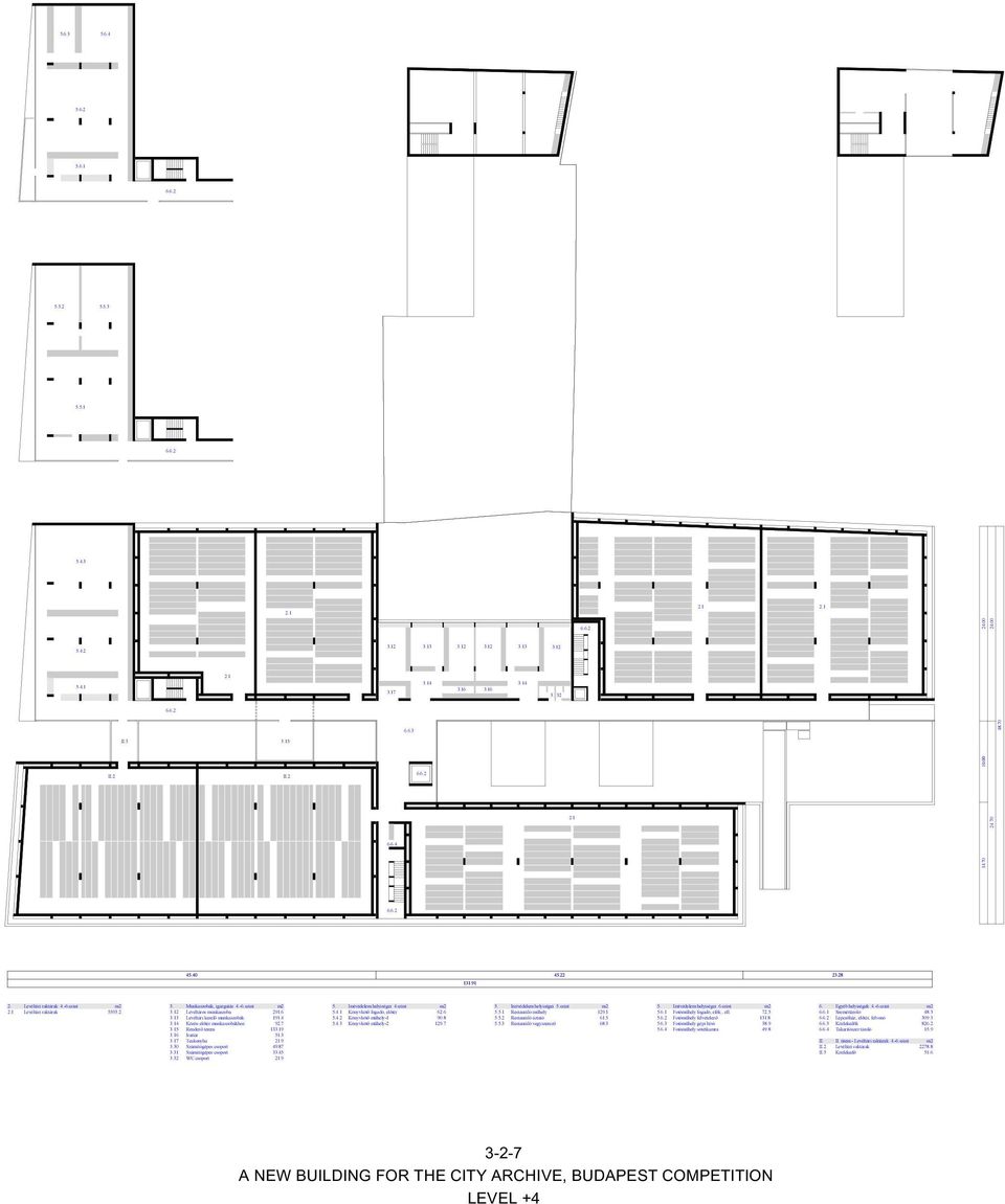 6 191.4 92.7 133.19 51.3 21.9 49.87 33.45 21.9 5. Iratvédelem helyiségei 4.szint 5.4.1 Könyvkötő fogadó, előtér 5.4.2 Könyvkötő műhely-1 5.4.3 Könyvkötő műhely-2 62.6 90.8 129.7 5.