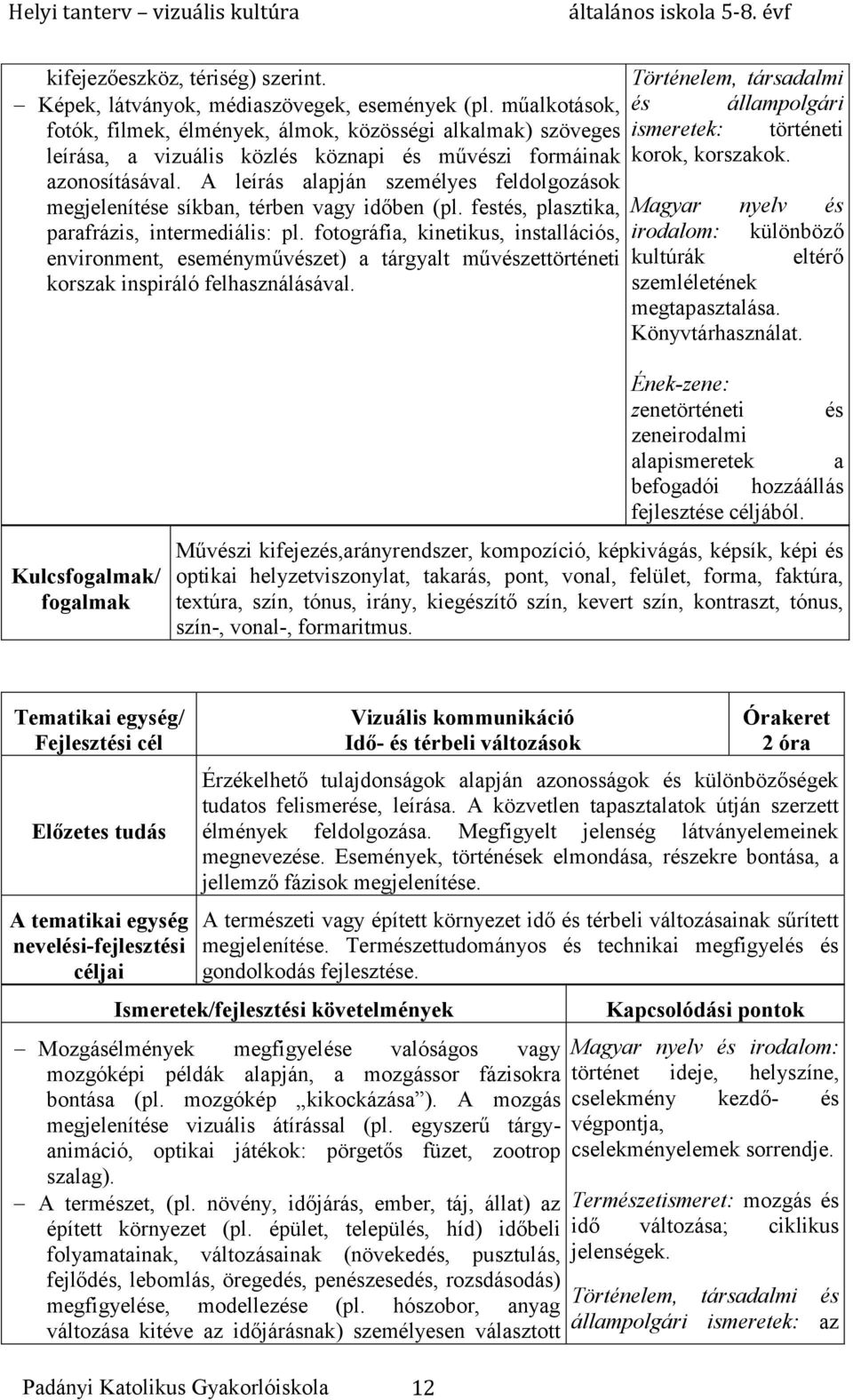 A leírás alapján személyes feldolgozások megjelenítése síkban, térben vagy időben (pl. festés, plasztika, parafrázis, intermediális: pl.