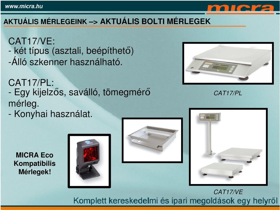 CAT17/PL: - Egy kijelzős, saválló, tömegmérő mérleg.