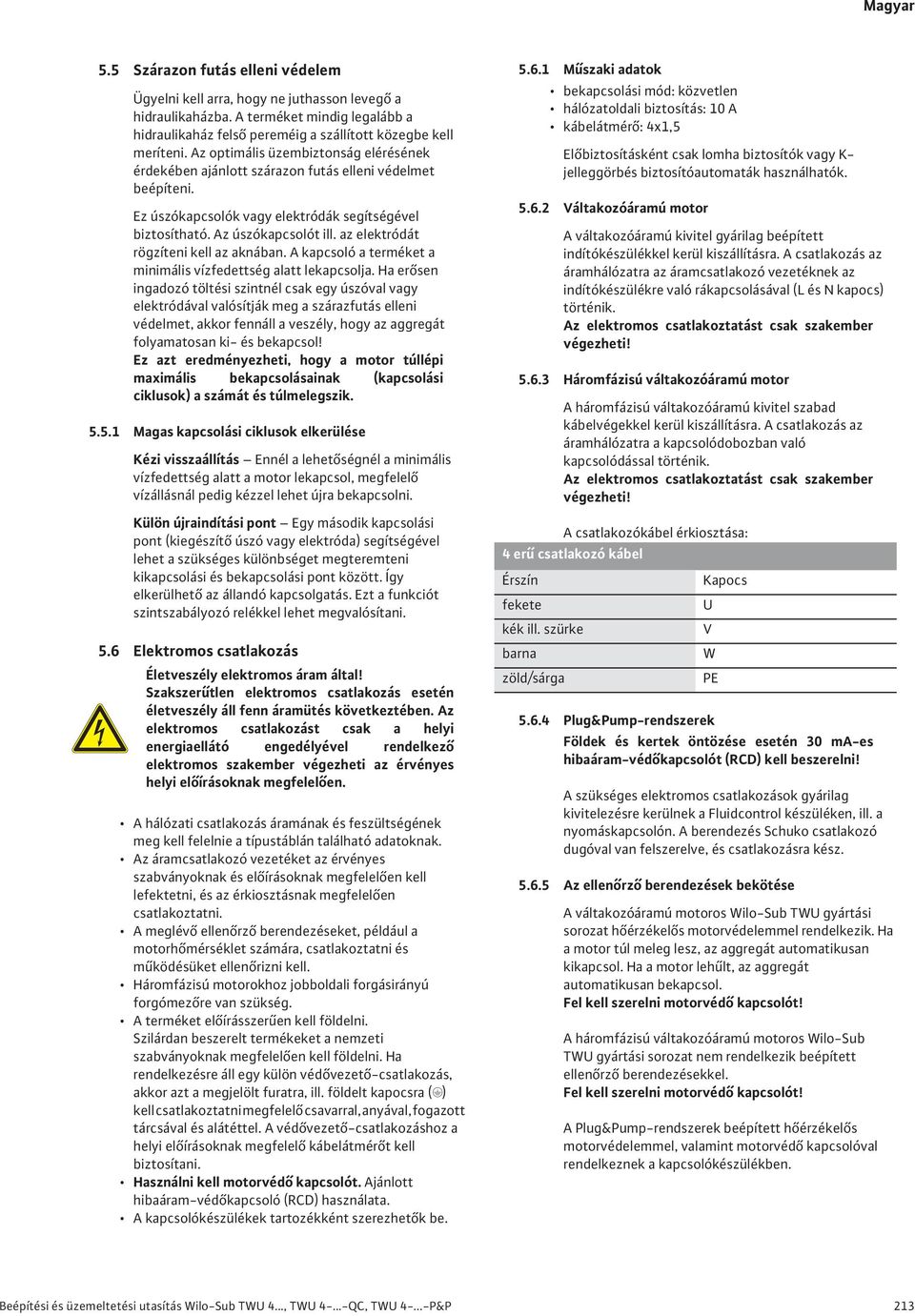 az elektródát rögzíteni kell az aknában. A kapcsoló a terméket a minimális vízfedettség alatt lekapcsolja.