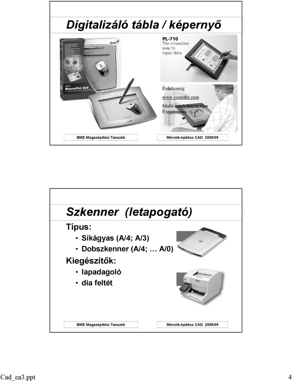 (letapogató) Típus: Síkágyas (A/4; A/3) Dobszkenner