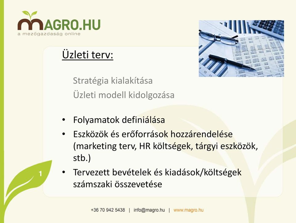 hozzárendelése (marketing terv, HR költségek, tárgyi