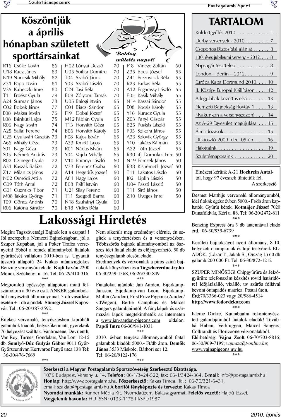 72 A31 Kuszák Balázs 72 Z17 Milanics János 72 N02 Ormódi Attila 72 G09 Tóth Antal 72 G01 Guzmics Tibor 71 M08 Takács György 71 T09 Göncz András 70 R06 Katona Sándor 70 H02 Lónyai Dezső 70 U05 Soilita