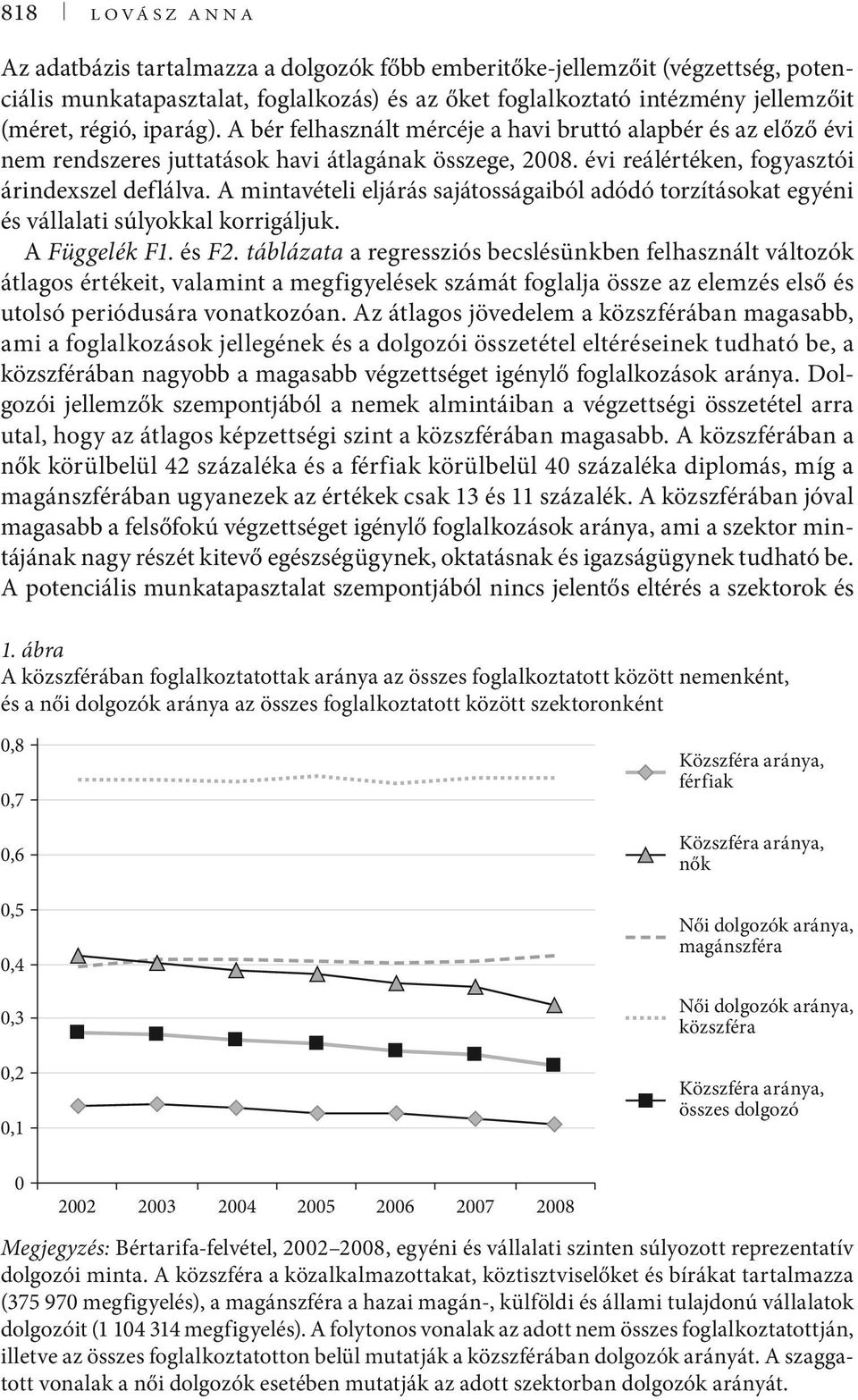 A mintavételi eljárás sajátosságaiból adódó torzításokat egyéni és vállalati súlyokkal korrigáljuk. A Függelék F1. és F2.