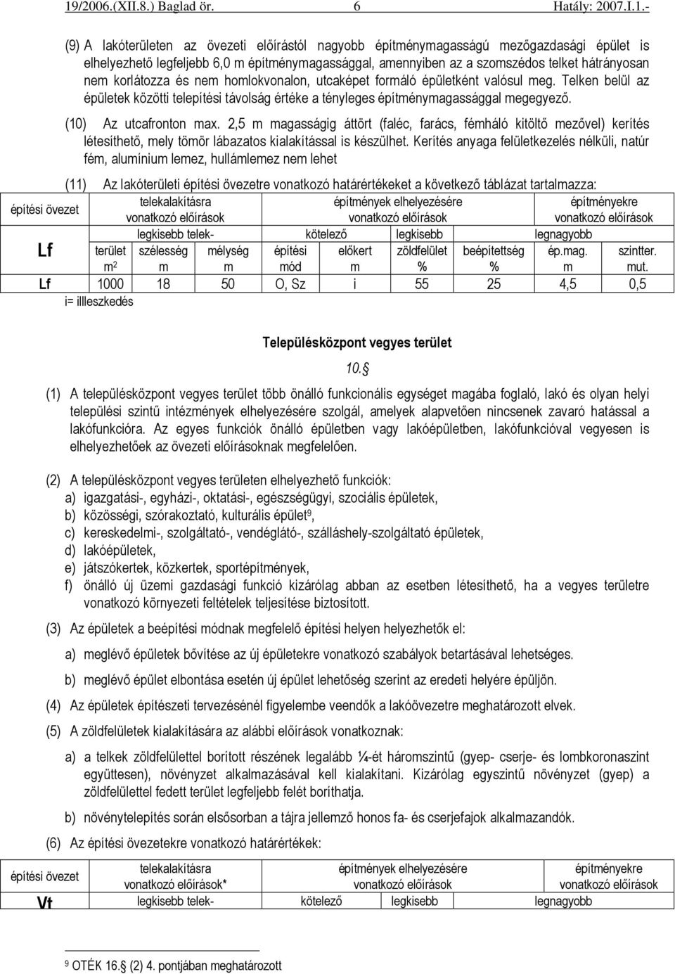 (10) Az utcafronton max. 2,5 m magasságig áttört (faléc, farács, fémháló kitöltı mezıvel) kerítés létesíthetı, mely tömör lábazatos kialakítással is készülhet.