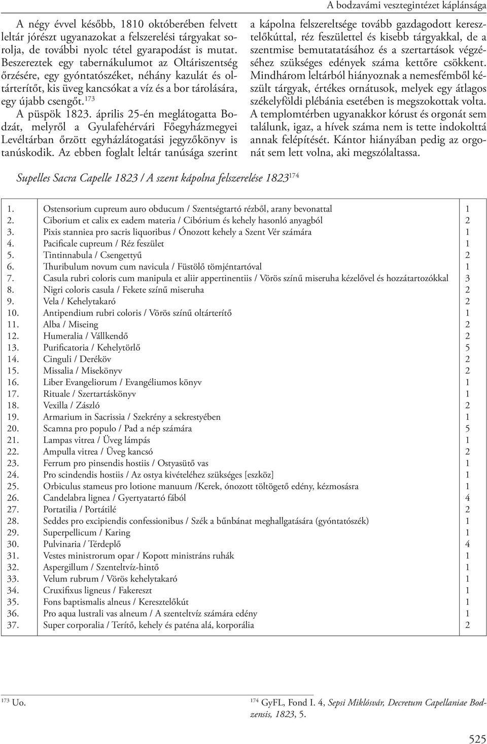 április 5-én meglátogatta Bodzát, melyről a Gyulafehérvári Főegyházmegyei Levéltárban őrzött egyházlátogatási jegyzőkönyv is tanúskodik.