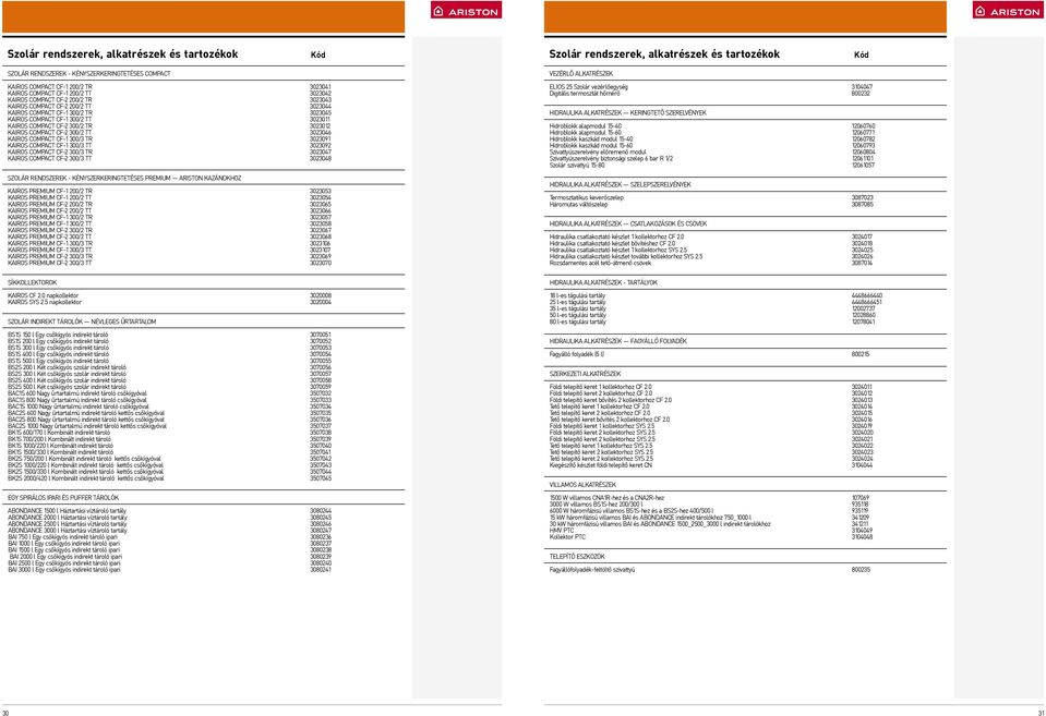 KAIROS COMPACT CF2 300/2 TT 302304 KAIROS COMPACT CF1 300/3 TR 3023091 KAIROS COMPACT CF1 300/3 TT 3023092 KAIROS COMPACT CF2 300/3 TR 3023047 KAIROS COMPACT CF2 300/3 TT 3023048 SZOLÁR rendszerek