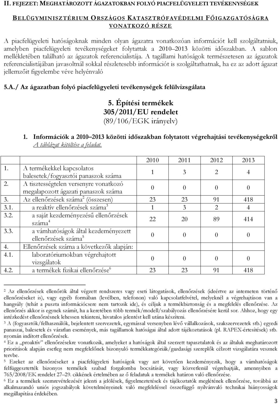 A sablon mellékletében található az ágazatok referencialistája.