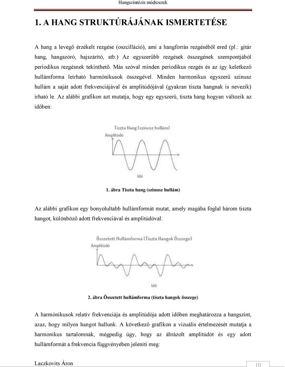 Minden harmonikus egyszerű szinusz hullám a saját adott frekvenciájával és amplitúdójával (gyakran tiszta hangnak is nevezik) írható le.
