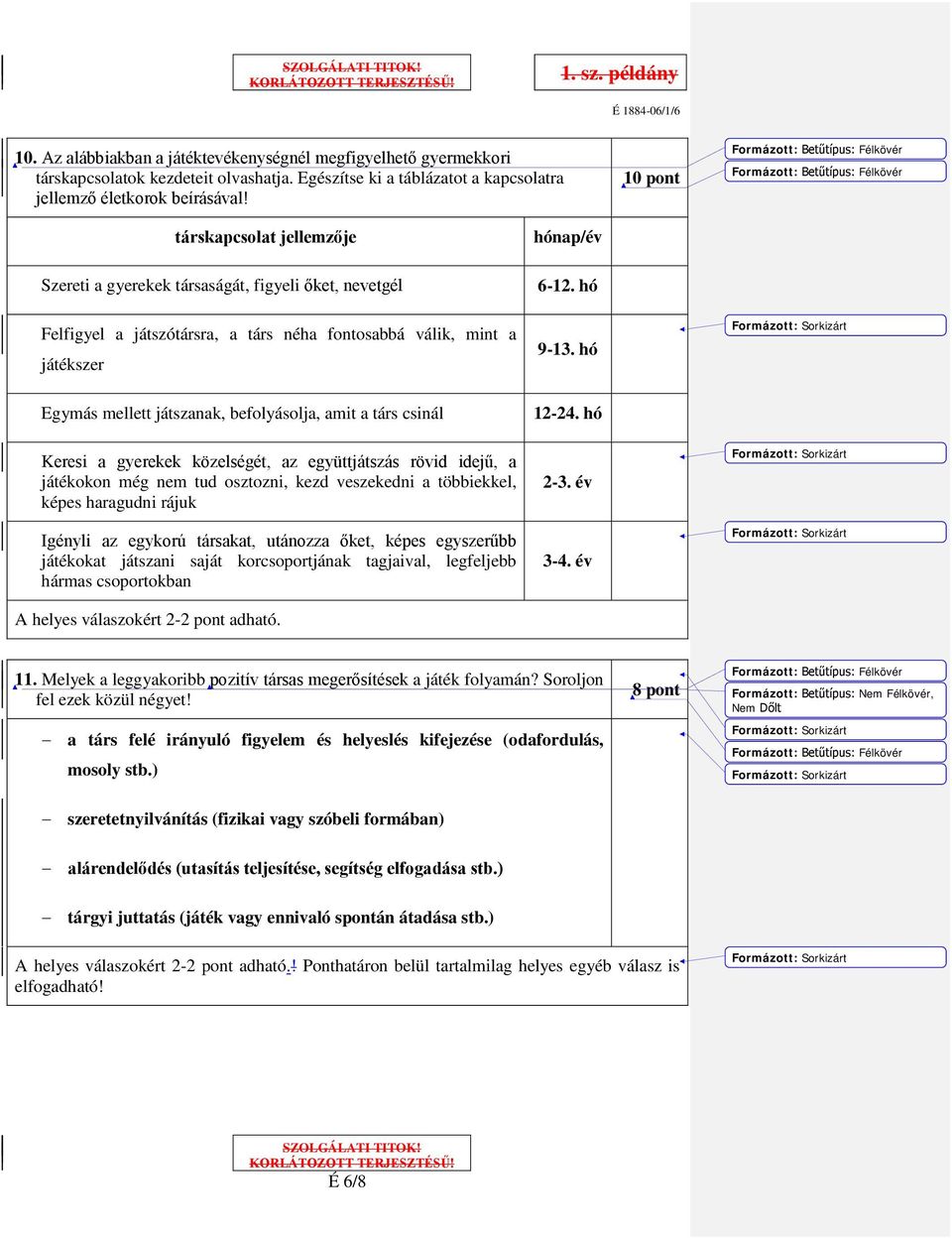 amit a társ csinál Keresi a gyerekek közelségét, az együttjátszás rövid idejű, a játékokon még nem tud osztozni, kezd veszekedni a többiekkel, képes haragudni rájuk Igényli az egykorú társakat,