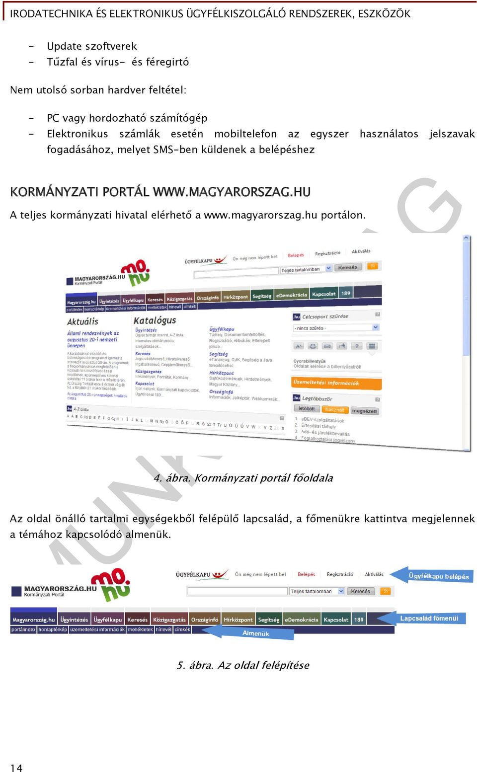 MAGYARORSZAG.HU A teljes kormányzati hivatal elérhető a www.magyarorszag.hu portálon. 4. ábra.