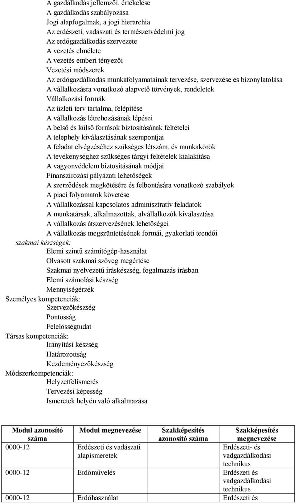 Az üzleti terv tartalma, felépítése A vállalkozás létrehozásának lépései A belső és külső források biztosításának feltételei A telephely kiválasztásának szempontjai A feladat elvégzéséhez szükséges