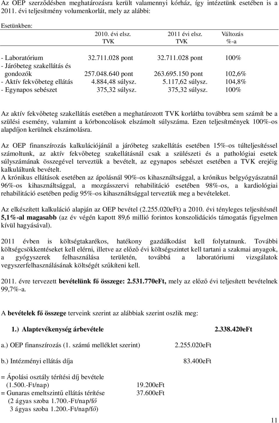 117,62 súlysz. 104,8% - Egynapos sebészet 375,32 súlysz.