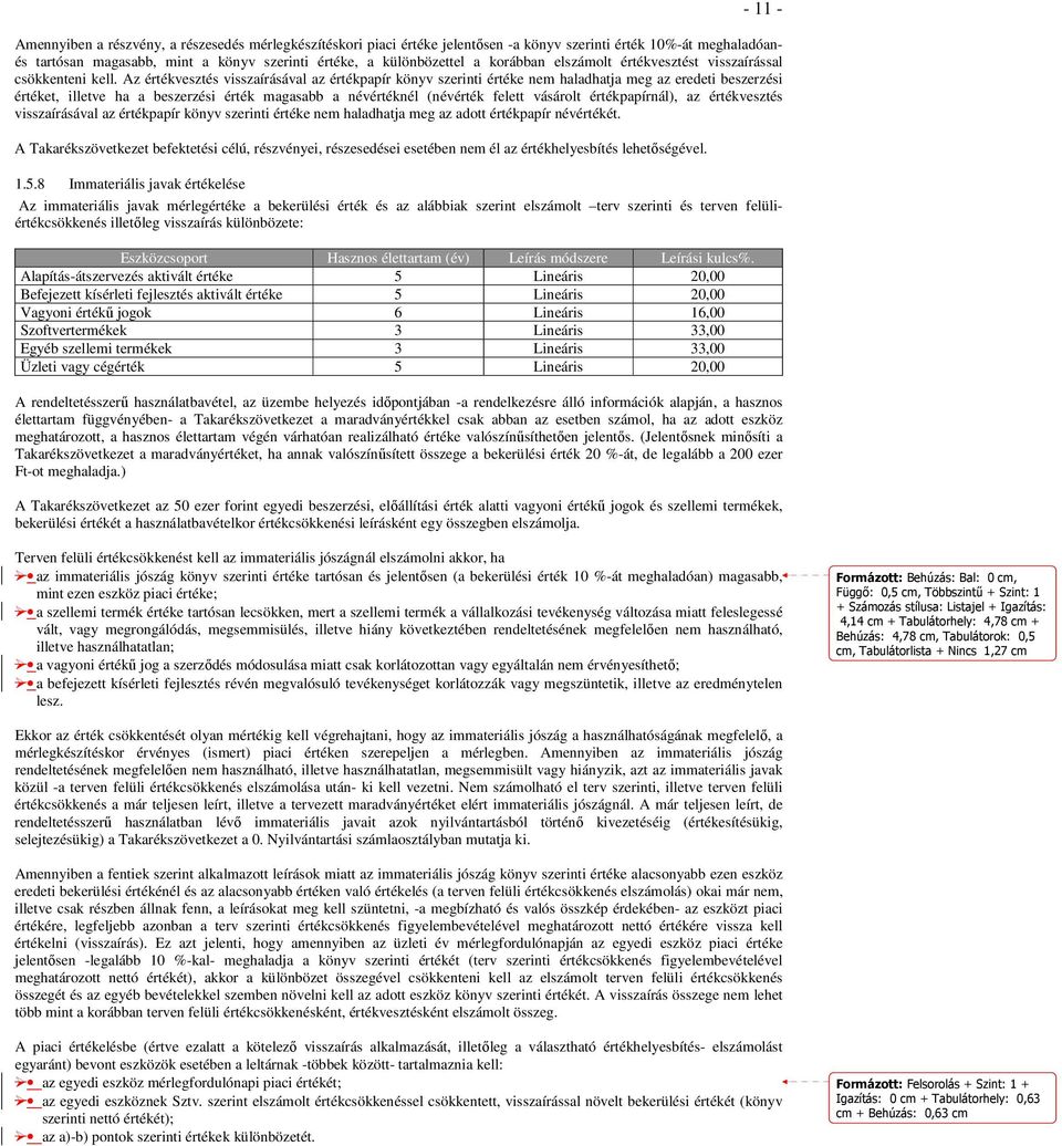 Az értékvesztés visszaírásával az értékpapír könyv szerinti értéke nem haladhatja meg az eredeti beszerzési értéket, illetve ha a beszerzési érték magasabb a névértéknél (névérték felett vásárolt