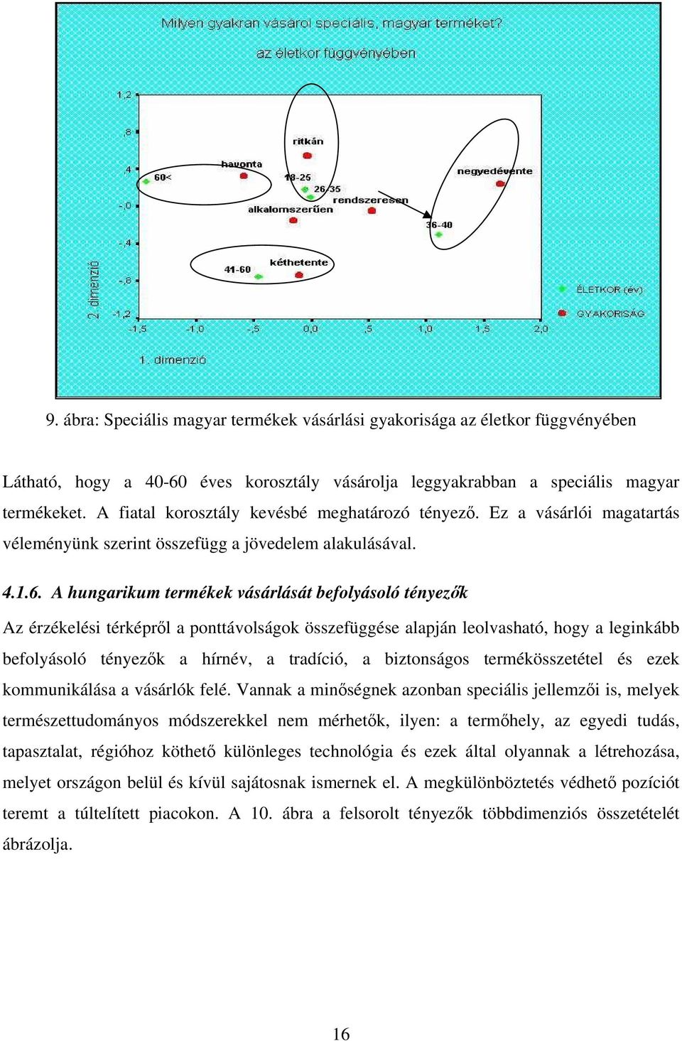 A hungarikum termékek vásárlását befolyásoló tényezők Az érzékelési térképről a ponttávolságok összefüggése alapján leolvasható, hogy a leginkább befolyásoló tényezők a hírnév, a tradíció, a