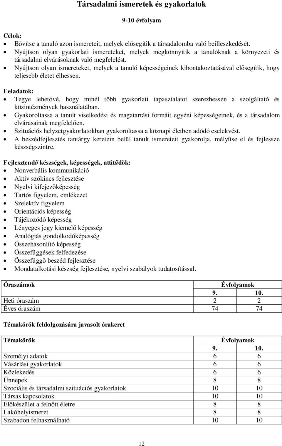 Nyújtson olyan ismereteket, melyek a tanuló képességeinek kibontakoztatásával elsegítik, hogy teljesebb életet élhessen.