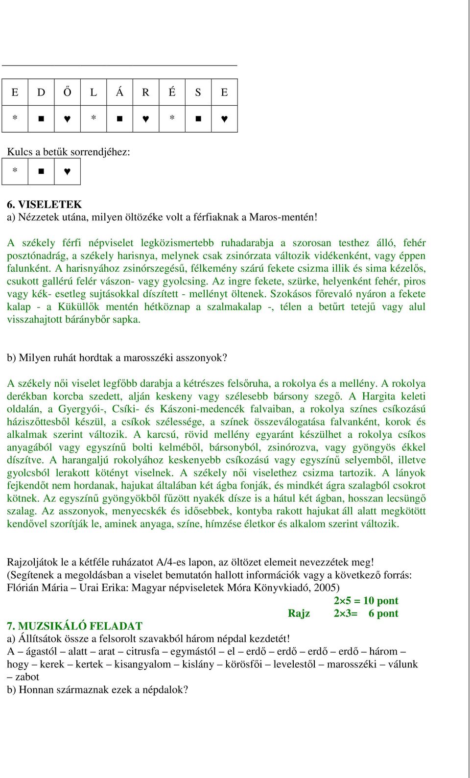 A harisnyához zsinórszegésű, félkemény szárú fekete csizma illik és sima kézelős, csukott gallérú felér vászon- vagy gyolcsing.