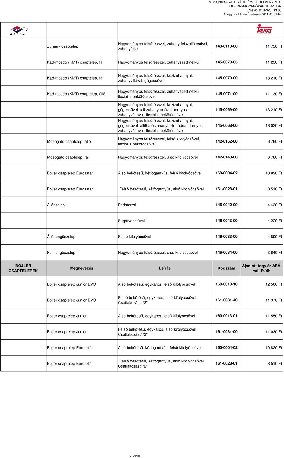 felsőrésszel, zuhanyszett nélkül, flexibilis bekötőcsővel Hagyományos felsőrésszel, kézizuhannyal, gégecsővel, fali zuhanytartóval, tornyos zuhanyváltóval, flexibilis bekötőcsővel Hagyományos