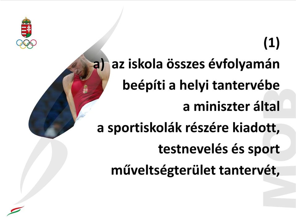 által a sportiskolák részére kiadott,