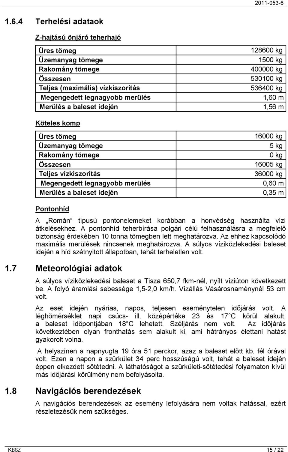 16000 kg 5 kg 0 kg 16005 kg 36000 kg 0,60 m 0,35 m Pontonhíd A Román típusú pontonelemeket korábban a honvédség használta vízi átkelésekhez.