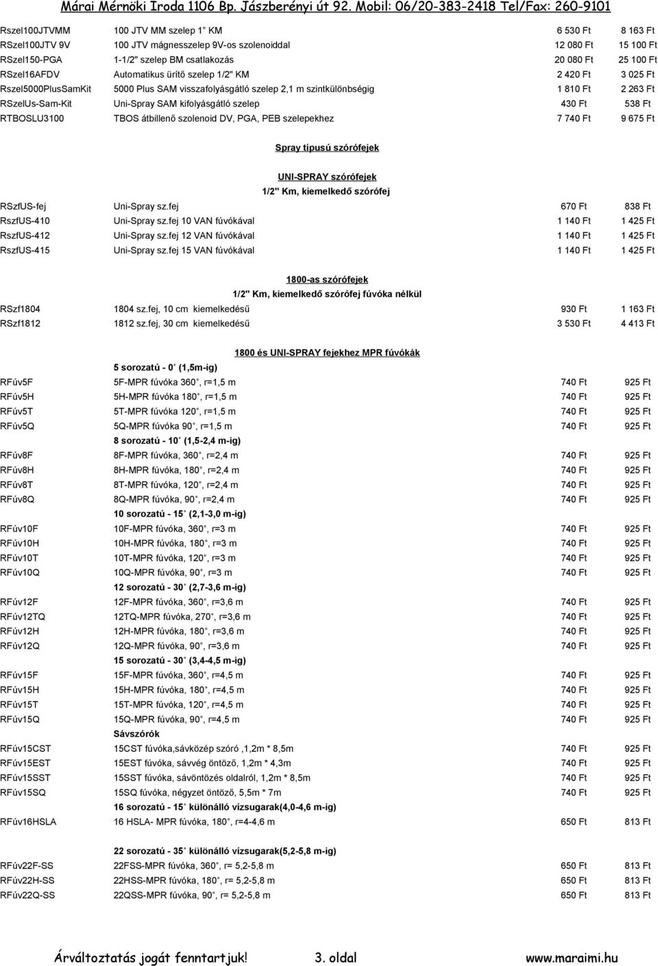 Márai Mérnöki Iroda 1106 Bp. Jászberényi út 92. Mobil: 06/ Tel/Fax: TORO -  PDF Free Download