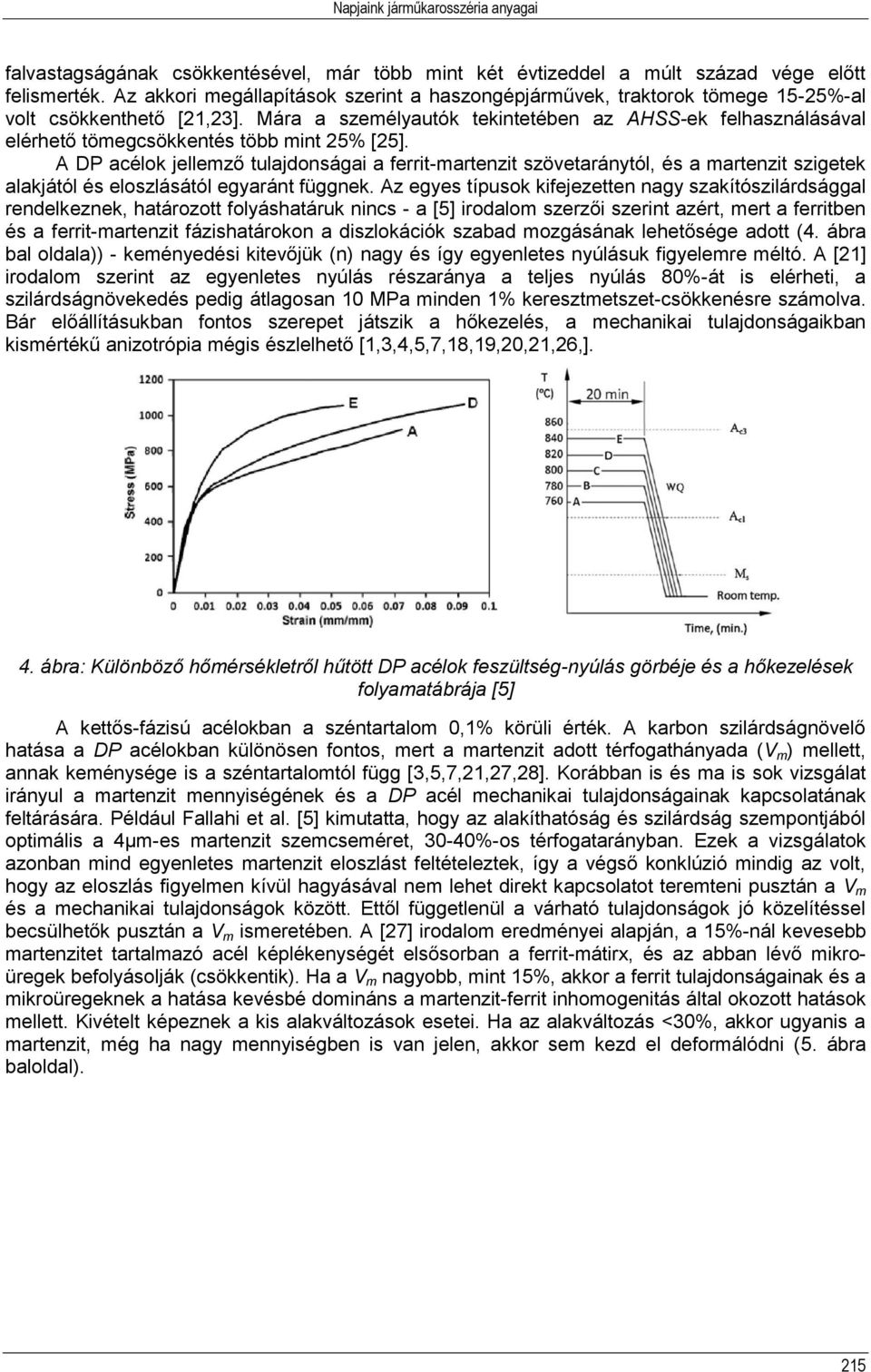 Mára a személyautók tekintetében az AHSS-ek felhasználásával elérhető tömegcsökkentés több mint 25% [25].