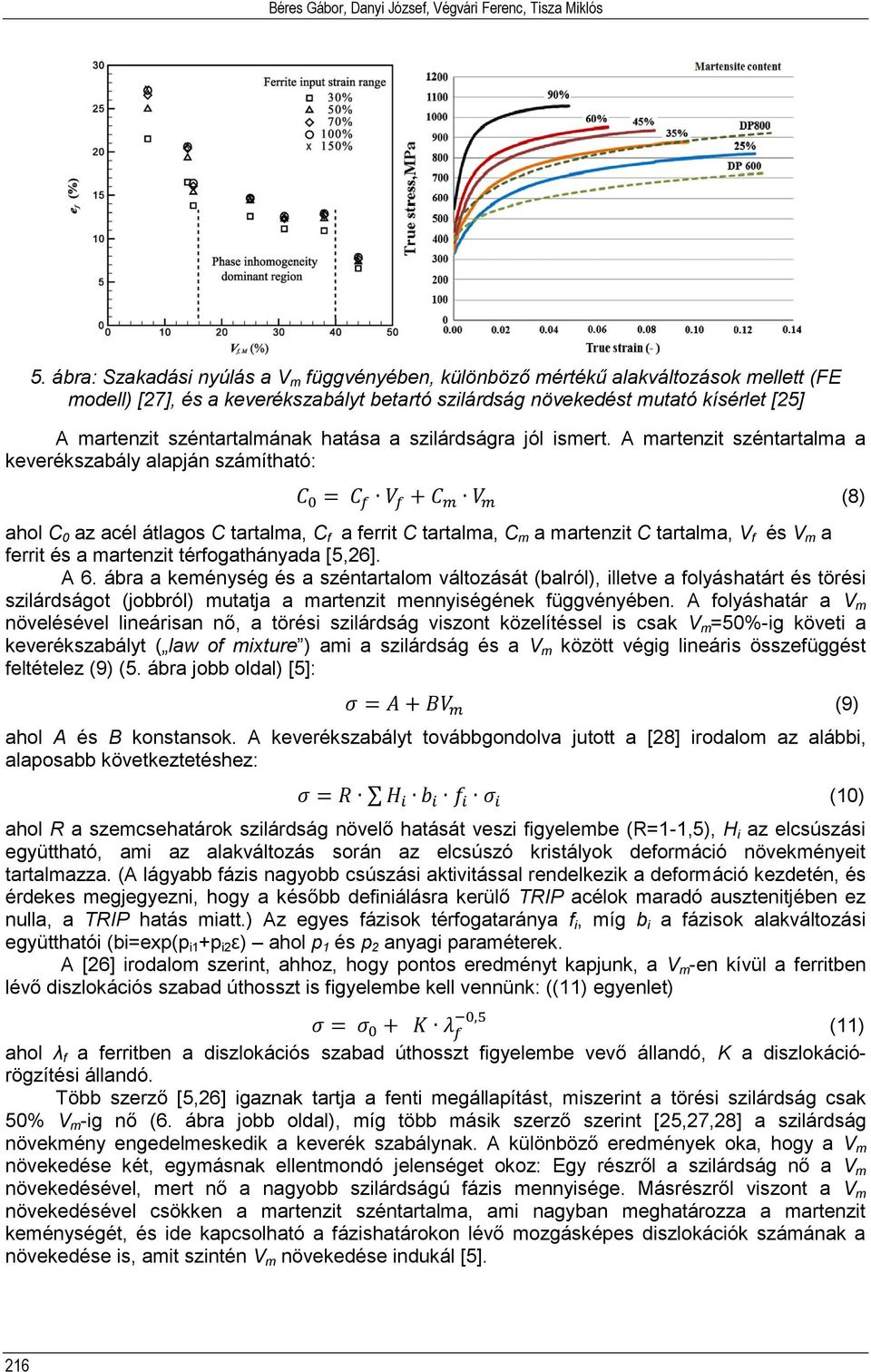 széntartalmának hatása a szilárdságra jól ismert.
