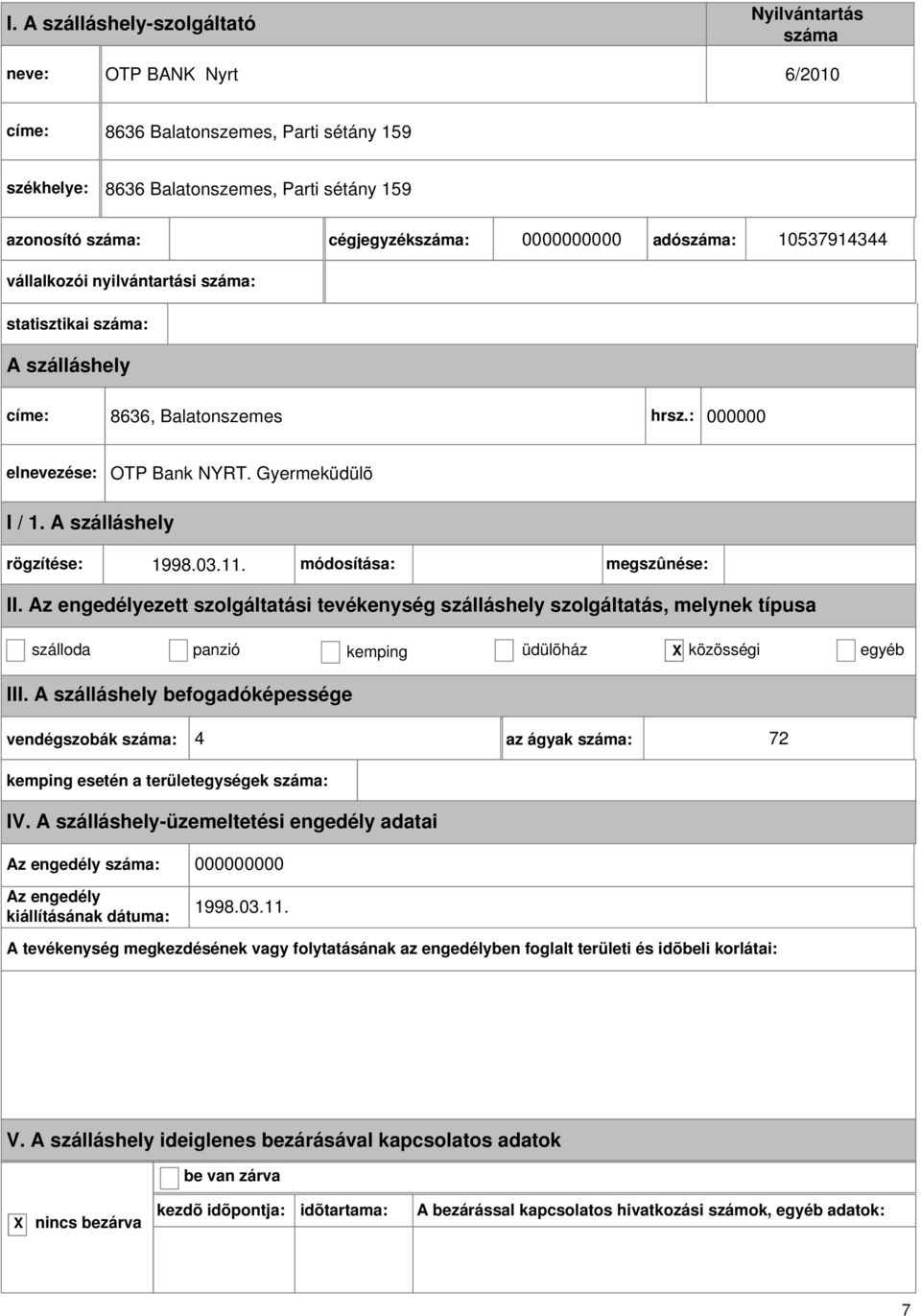 módosítása: megszûnése: II.