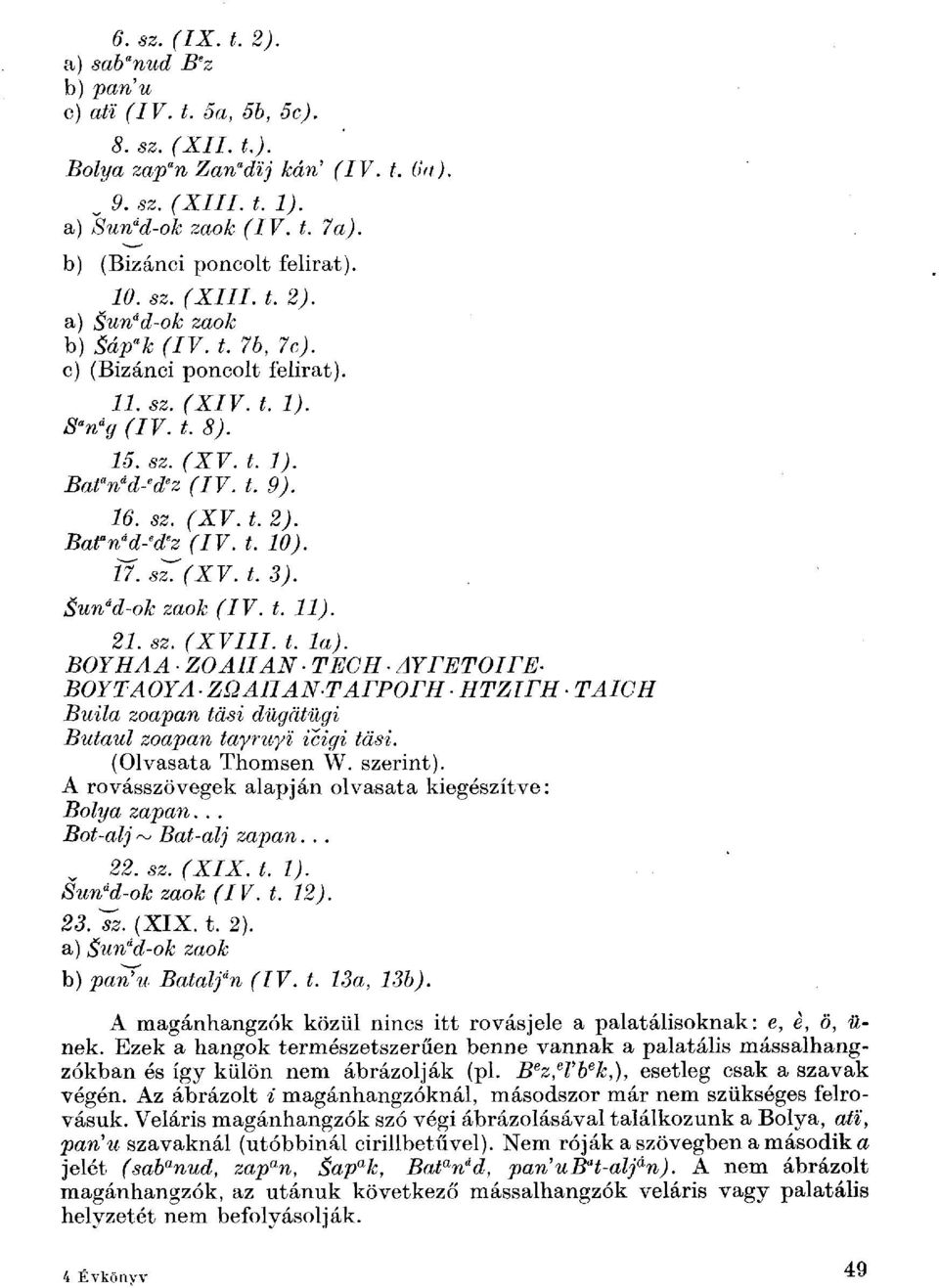 t. 9). 16. sz. (XV. t. 2). Bafn á d- e d e z (IV. t. 10). 17. szz(xv. t. 3). $un d d-ok zaok (IV. t. 11). 21. sz. (XVIII. t. la).