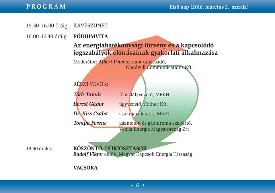 szenior tanácsadó, Goodwill Communications Kft. RÉSZTVEVŐK: Tóth Tamás Bercsi Gábor Dr.