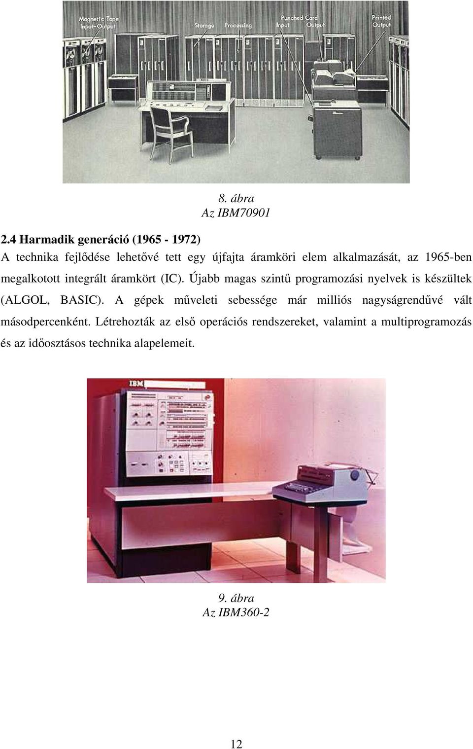 1965-ben megalkotott integrált áramkört (IC). Újabb magas szintű programozási nyelvek is készültek (ALGOL, BASIC).