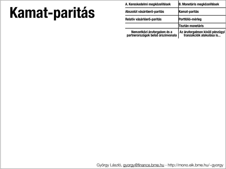 vásárlóerő-paritás Nemzetközi áruforgalom és a partnerországok belső